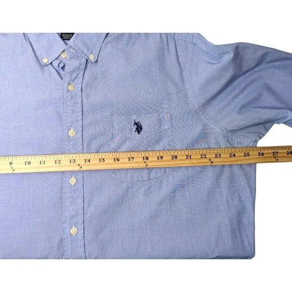 U.S. Polo Assn. Mens 100% Cotton Blue Button Down Long Sleeve Casual Shirt Sz XL - Picture 12 of 16